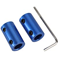 BQLZR Eje de acoplamiento de rueda de motor rígido- 5 a 8 mm- carcasa de aluminio con tornillo- 2 unidades- color azul